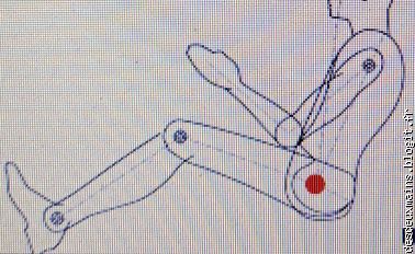 2 / Le m&ecirc;me point rouge mais, &agrave; droite, toute !